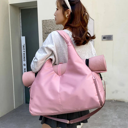 Yoga Mat Gym Bag For Women Sports Handbags Travel Fitness Tote Bag Yoga Swimming Shoulder Bag Large Capacity With Shoulder Strap-EXPROTAS