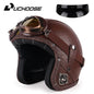 Uchoose Retro Motorcycle Helmet Open Face Chopper ABS Material Vintage