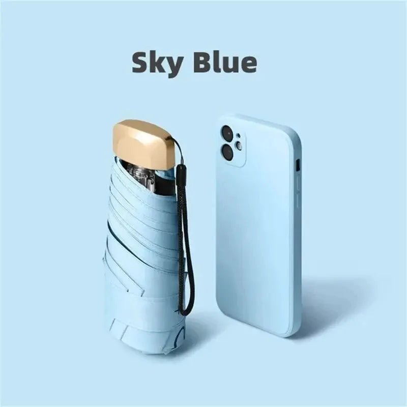 1Pc UV Ultraviolet Protection Folding Mini Umbrella Capsule Rain Shade