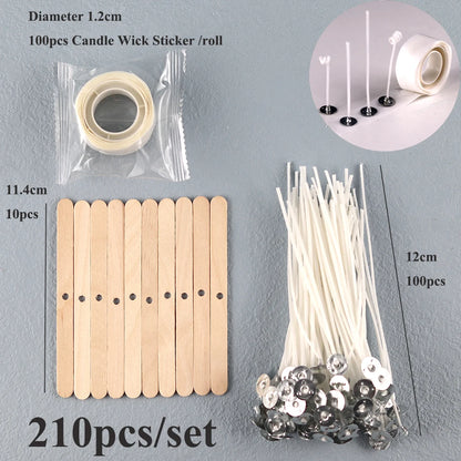 Candle Wicks Pre Waxed with Sustainers Long Tabbed for Craft Making 100pcs