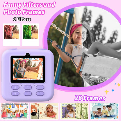 Kids Digital Camera 1080P Instant Print for Girls Boys Age 3-12