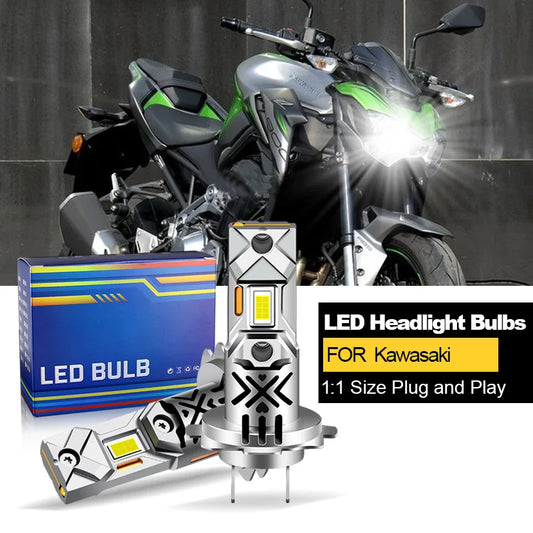 1/2Pcs Canbus For Kawasaki Z900 Z800 Z250 Z1000 LED Motorcycle Plug-and-Play Headlight High/Low H7 12V 20000LM 60W White-EXPROTAS