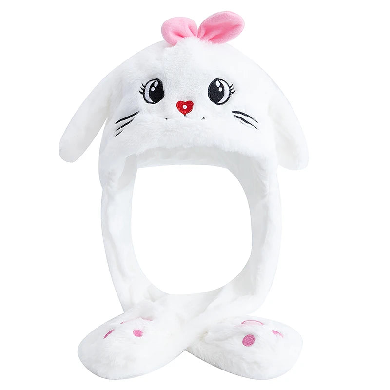 Funny Ear Hat Plush Rabbit Animal Cap for Party Teens Headwear