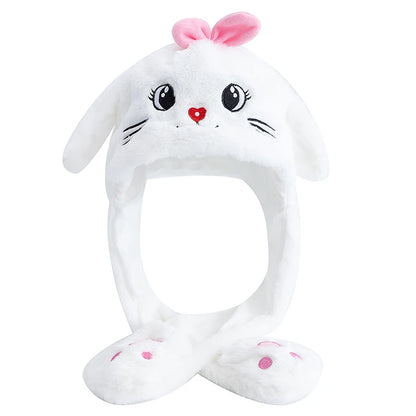Funny Ear Hat Plush Rabbit Animal Cap for Party Teens Headwear