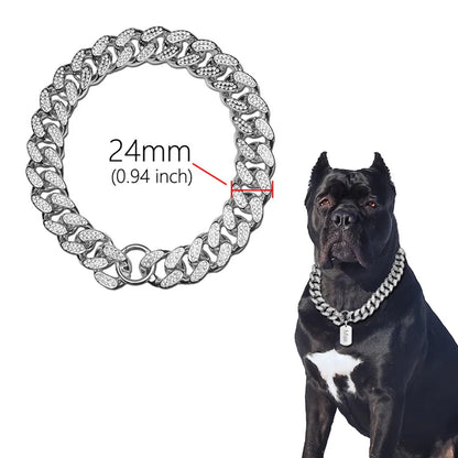 Stylish Dog Collar Chain Necklace for Pets Decorative Stainless Steel Accessory