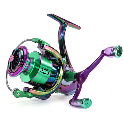 Sougayilang Spinning Fishing Reel 5.0:1 Gear Ratio 8kg Max Drag Metal Spool Foldable Double Arm Freshwater Saltwater