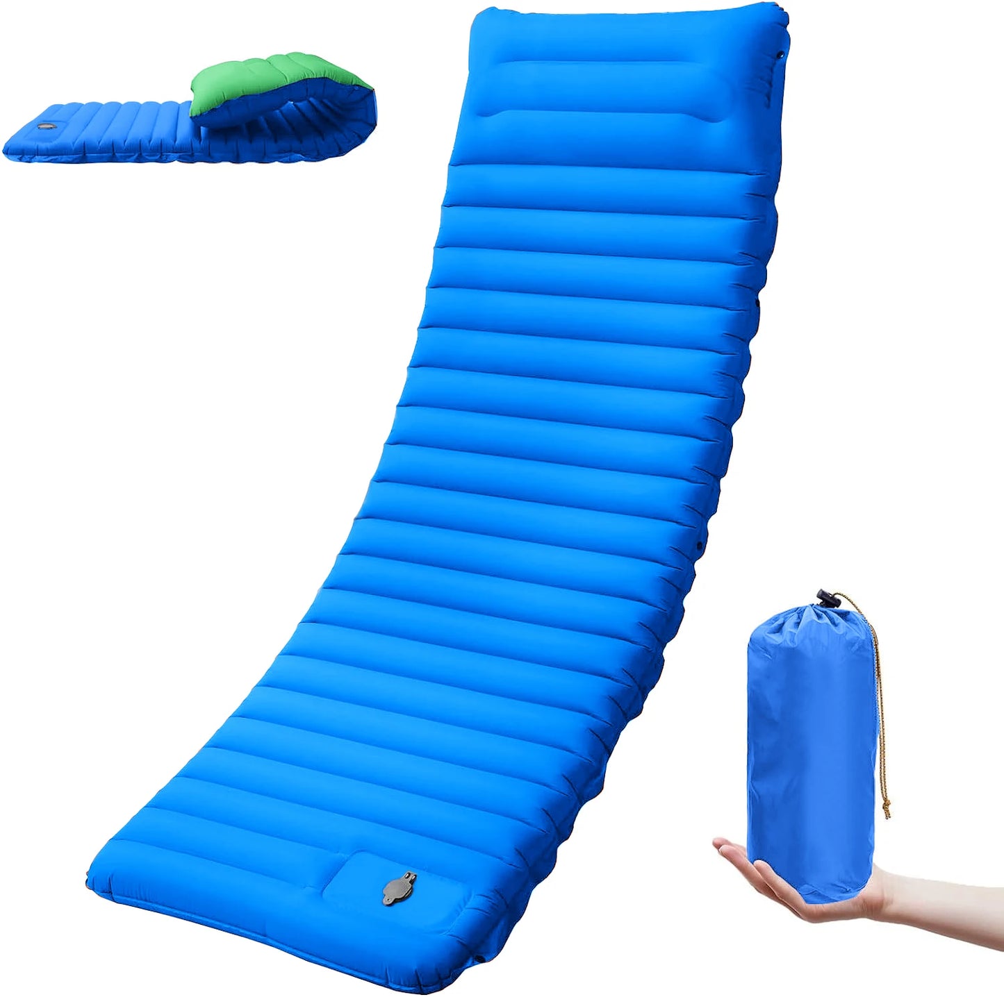 Extra Thick Camping Sleeping Pad 4 Inch Self-Inflating Outdoor Mat