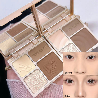 Highlighter Contour Bronzer Palette Makeup 4 Colors Matte Powder Face
