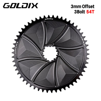 Narrow Wide Chainring 3-Bolt 3mm Offset for Goldix MTB Road Crankset