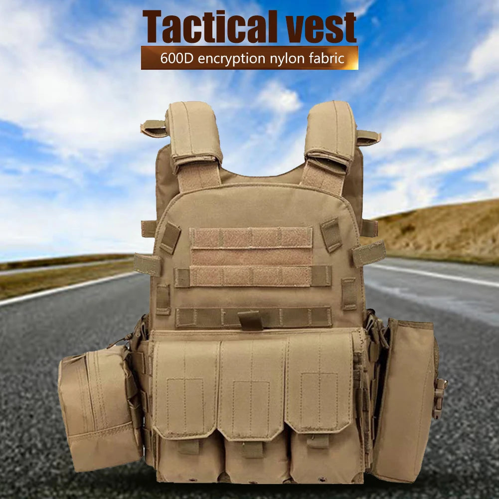 Tactical Nylon MOLLE Vest Combat Body Armor Airsoft Military Camo Hunting