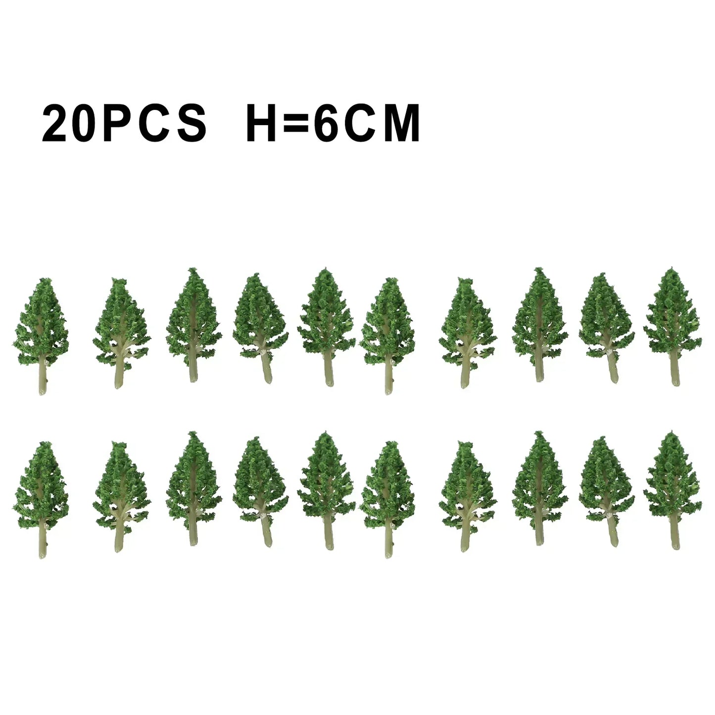 20Pcs Pine Trees Model 15cm Scenery for Scale Railway Layout Wargame Decor