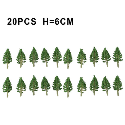 20Pcs Pine Trees Model 15cm Scenery for Scale Railway Layout Wargame Decor