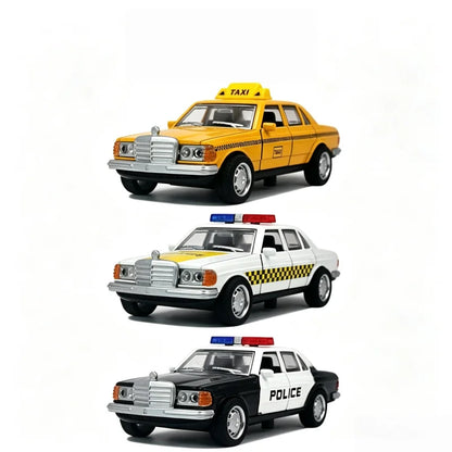 Retro Alloy Car Model 1/36 Scale Police Taxi Die-Cast Toy Vehicle