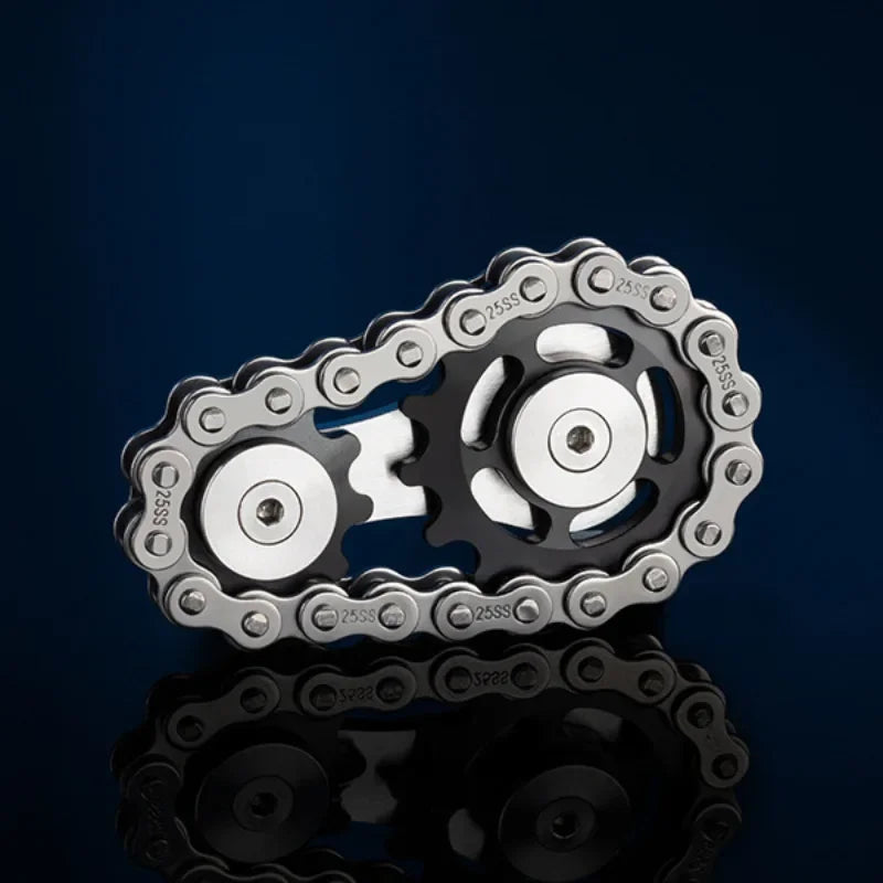 Metal Gear Fidget Spinner Chain Hand EDC Toy for Adults Stress Relief ADHD