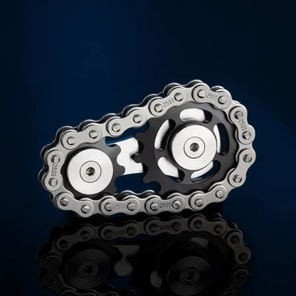 Metal Gear Fidget Spinner Chain Hand EDC Toy for Adults Stress Relief ADHD