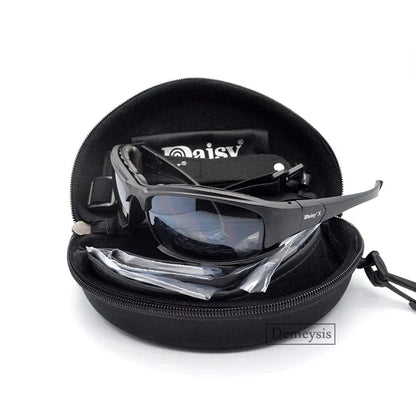 Daisy Tactical Polarized Sunglasses Goggles with 4 Lens Original Box for Men