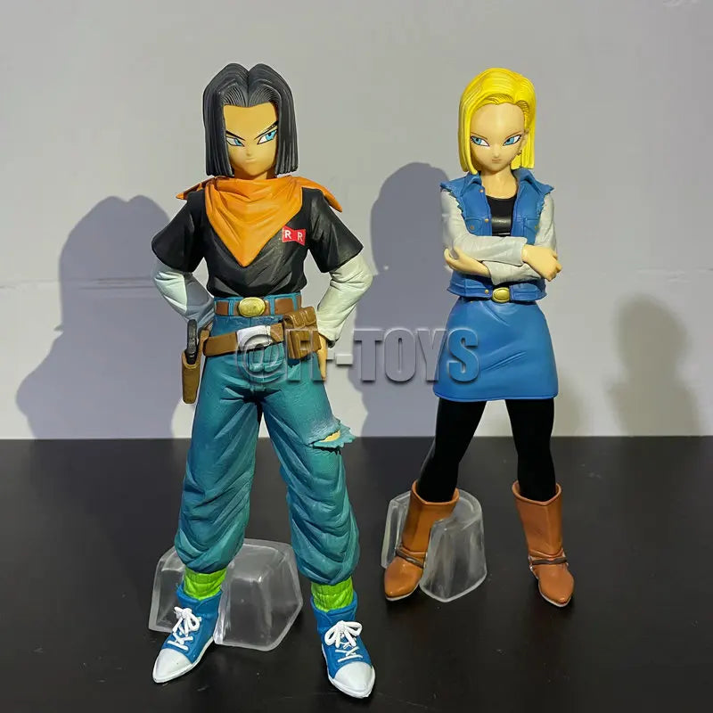 24CM Anime Dragon Ball Z Android 17 18 Figure Android 18 PVC Action Figures Collection Model Toys for Children Christmas Gifts-EXPROTAS