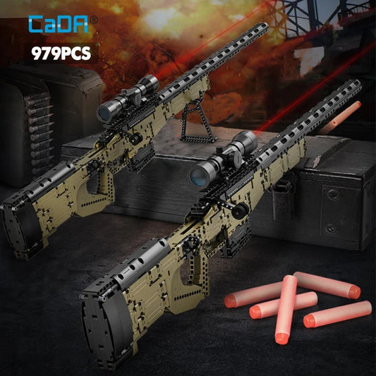 Cada 979Pcs City Technical  Police Military Weapon Sniper Rifle Building Blocks WW2 For Assault Rifle Bricks Toys for Kids Gifts-EXPROTAS