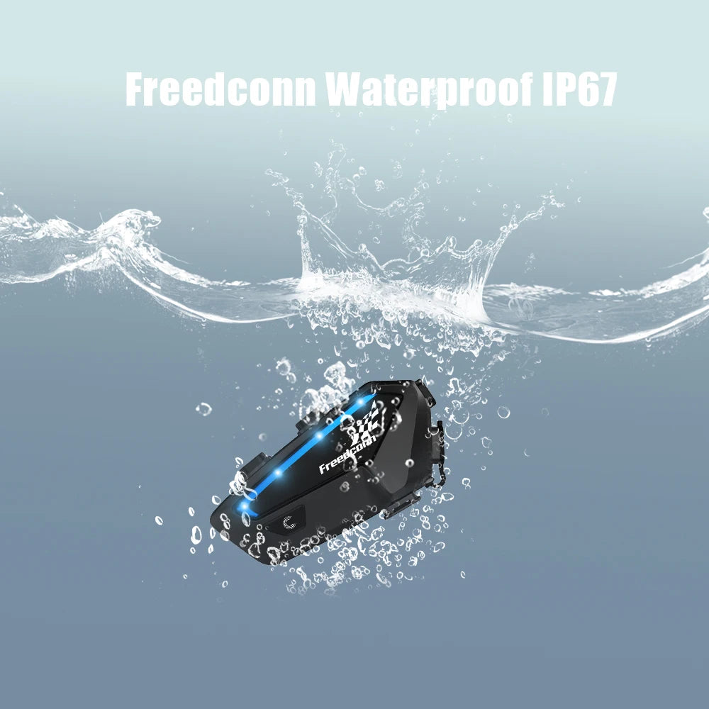 Motorcycle Helmet Intercom Freedconn FX Bluetooth Headset 10-Rider Pairing