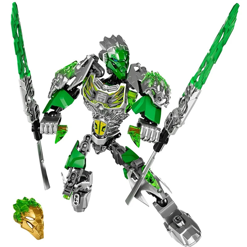 Superheroes Bionicle Golden Mask Robot Mecha Building Blocks Bricks Boys Toys