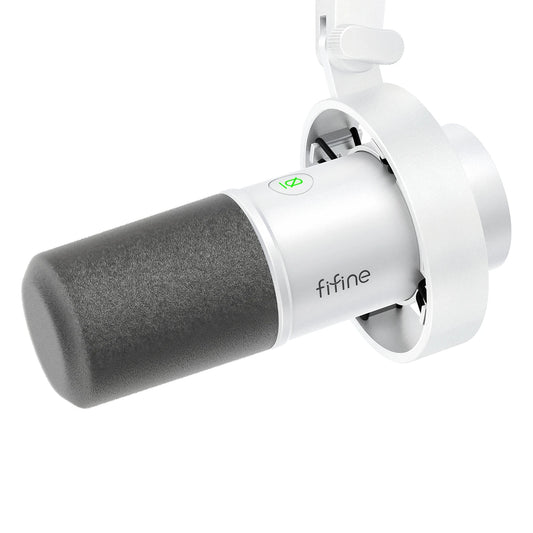 FIFINE K688 XLR/USB Dynamic Microphone with Monitoring Gain Knob Touch Mute for PC Mixer