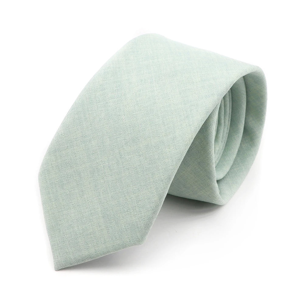 Men Tie Solid Slim Skinny Plain Wedding Party Ties Sage Green Pink Orange