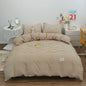 Cotton Duvet Cover 100% Cotton Bedding Set with Plaid Stripe 1 Duvet 2