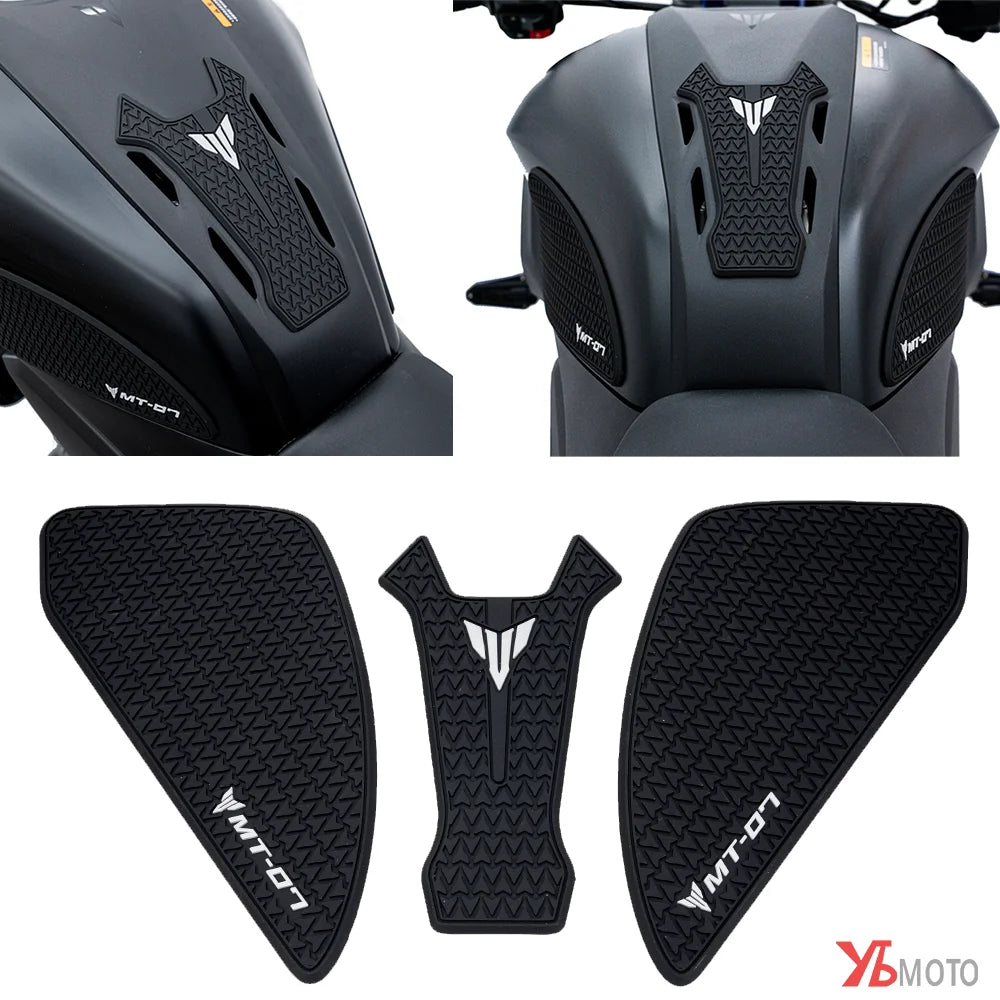 Yamaha MT-07 Side Fuel Tank Pads Rubber Protector Stickers 2024-2026
