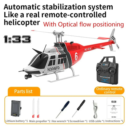 New Re Era C138 1:33 Six Channel Single Paddle Aileron Free Helicopter Barometer Fixed Height 3d Rolling Toy Gift Rc Planes-EXPROTAS