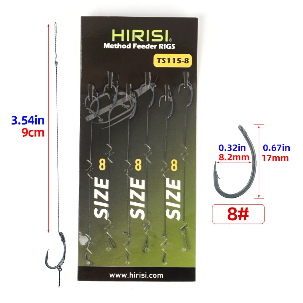 6pcs Fishing Ready-made Hook Links Carp Feeder Tackle Rigs
