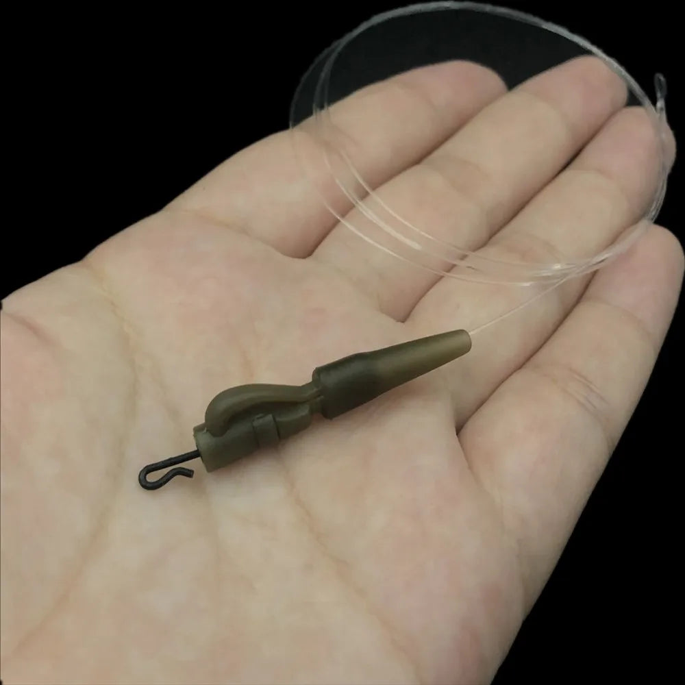 Carp Fishing Fused Leader Line Fluorocarbon w/ Lead Clips Hooklink Rig
