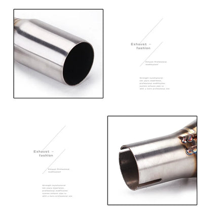 51mm Motorcycle Exhaust Middle Link Pipe Muffler Adapter Section Adjust Tube for Piaggio Beverly X10 MP3 125 250 300 250LT 300L-EXPROTAS