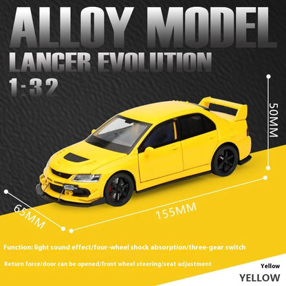 1:32 Mitsubishi Lancer Evolution Diecast Car Model Sound Light Metal Alloy