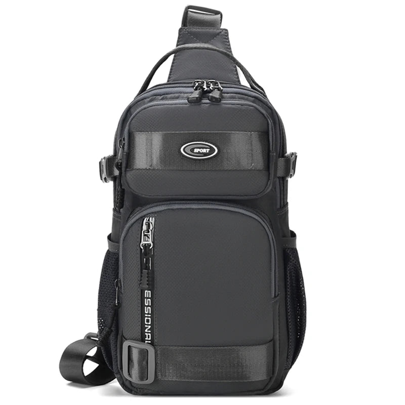 Men's Chest Bag Waterproof Crossbody Sling Backpack Travel Outdoor USB