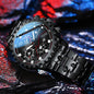 Men’s Black Stainless Steel Watch Luminous Waterproof Calendar Fashion Quartz Gift