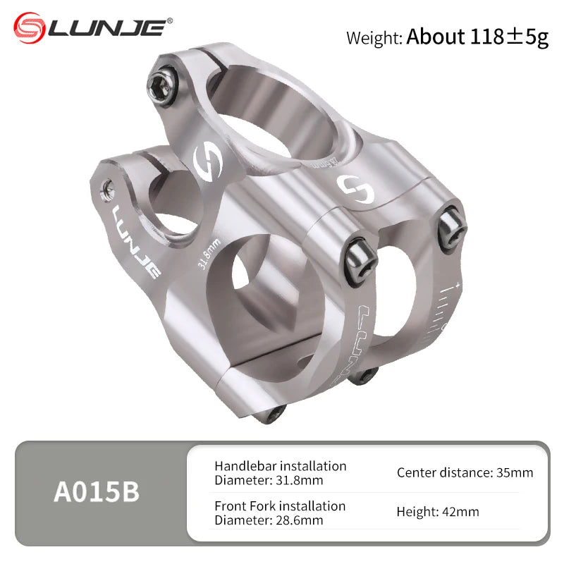 Bike Stem 35mm Adjustable MTB Riser 31.8mm Alloy Handlebar Short