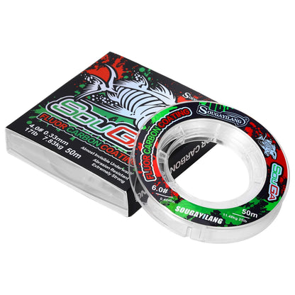 50m Fluorocarbon Fishing Line Sougayilang 3-25lb Low Stretch Tackle