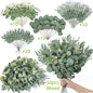 50/90PCS Artificial Eucalyptus Flowers Home Decor Fake Leaf Green Stems