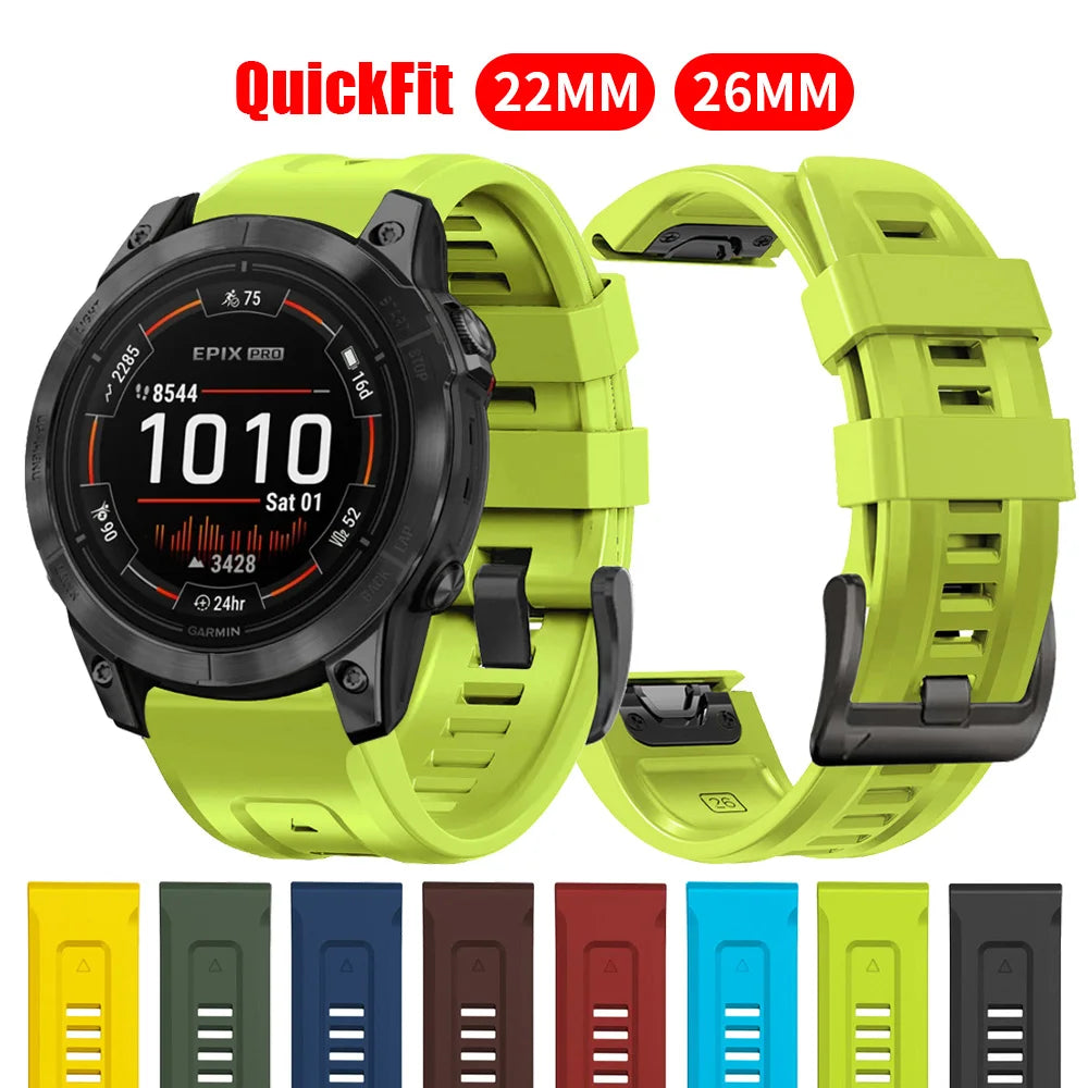 Silicone Strap for Garmin Fenix 7 7X 6X Pro 22mm 26mm Watch Band