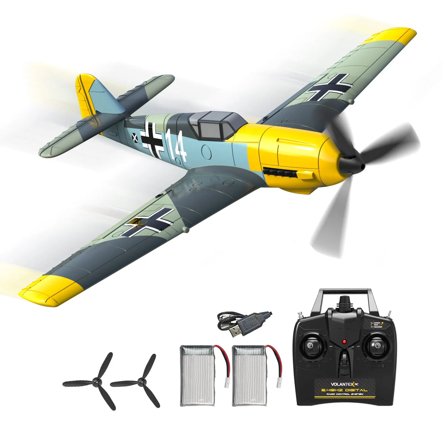BF109 RC Plane 2.4G 4CH 400mm Wingspan One-key Aerobatic Remote Control Aircraft  RTF 761-11 EPP Foam RC Fighter-EXPROTAS