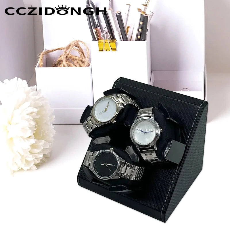 Utomatic Watch Box Winder for Mechanical Watches Desktop Storage 20x19cm