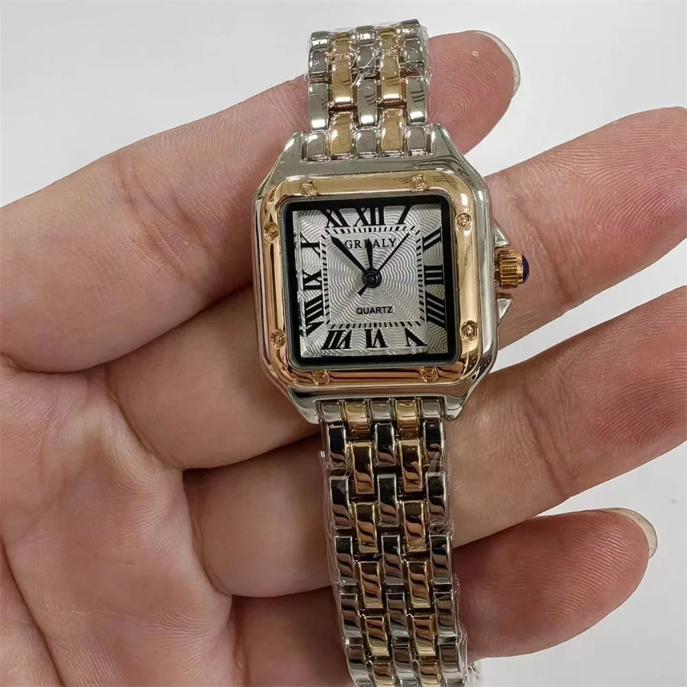 Women’s Gold Stainless Steel Watch Luxury Business Fashion Quartz Bracelet Wristwatch