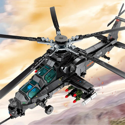 SEMBO Z-10 Military Helicopter Building Blocks 732pcs SWAT Gunship Model Toy Gift
