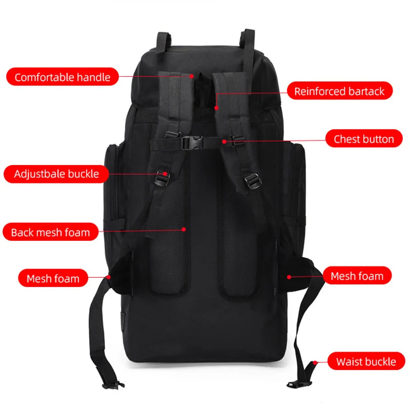 130L Hiking Camping Backpack Travel Large Luggage Bag Men Trekking Outdoor Sports Pack Molle Trekking Rucksack For Men Big Bag-EXPROTAS