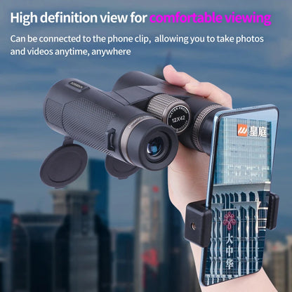 12x42 Ed Lens Binoculars Waterproof HD Prism for Hunting Travel Outdoor