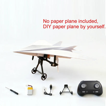 Remote Control Paper Airplane DIY Electric RC Toy Model with Propellers