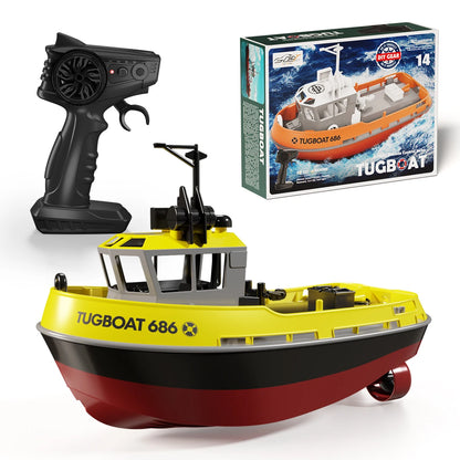 JIKEFUN 686 Rc Boat 2.4G 1/72 Powerful Dual Motor Long Range Wireless Electric Remote Control Tugboat Model  Toys for Boys Gift-EXPROTAS