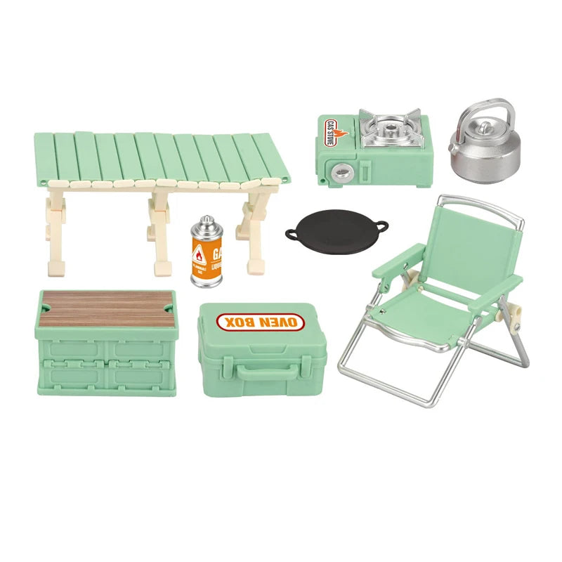 Miniature Camping Picnic Model Set Dollhouse Accessories DIY Craft