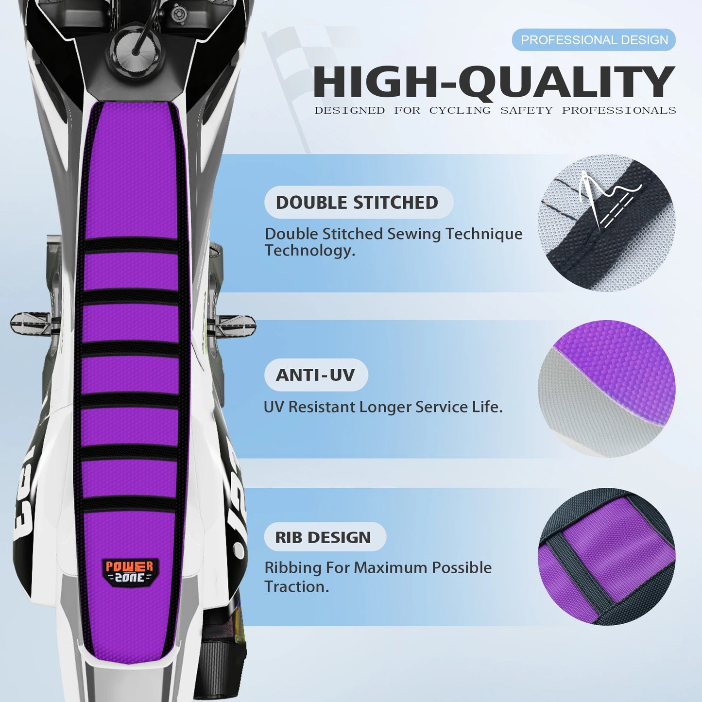 Soft Non-Slip Ribbed Dirt Bike Seat Cover Universal for SXF EXC KXF CRF