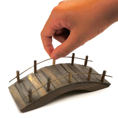 1:12 Miniatures Fairy Garden Wooden Arch Bridge with Railings